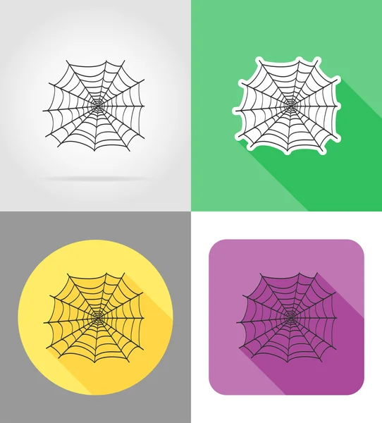 Araña wed iconos planos vector ilustración — Vector de stock