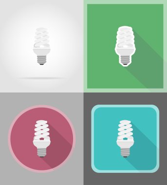 ampul düz simgeler illüstrasyon vektör