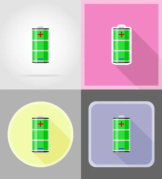 Charge batterie plat icônes vecteur illustration — Image vectorielle