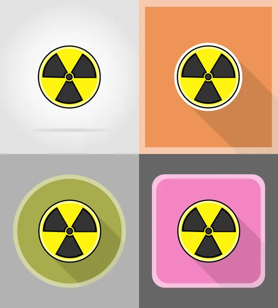 Sign radiation flat icons vector illustration — Stock Vector