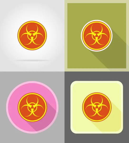 Sign biohazard flat icons vector illustration — Stock Vector