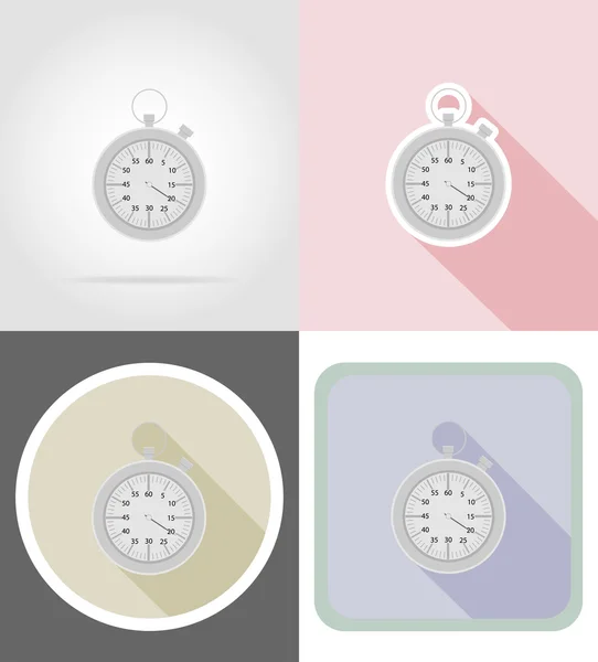 Stopwatch iconos planos vector ilustración — Vector de stock