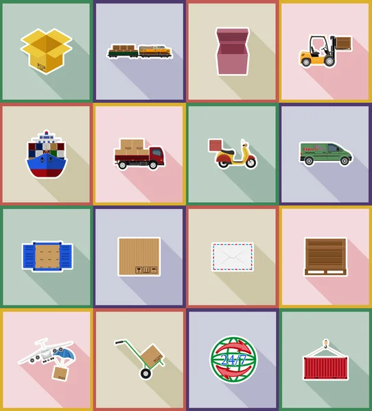 Delivery flat icons vector illustration — Διανυσματικό Αρχείο