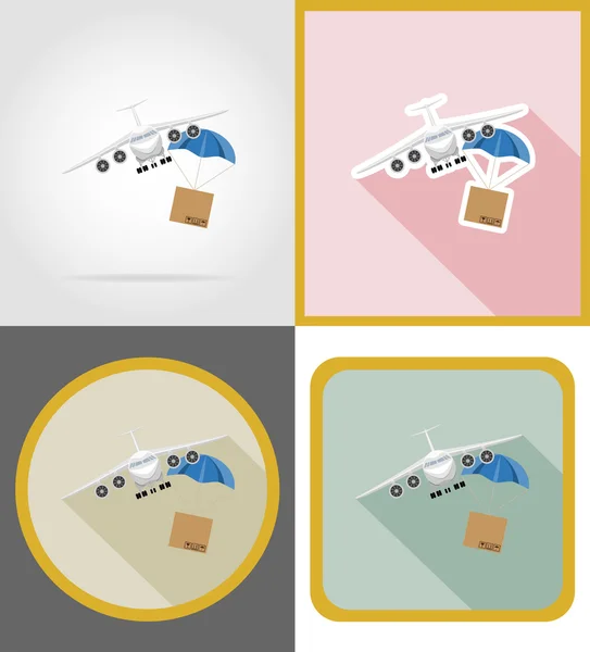 Aircraft delivery flat icons vector illustration — ストックベクタ