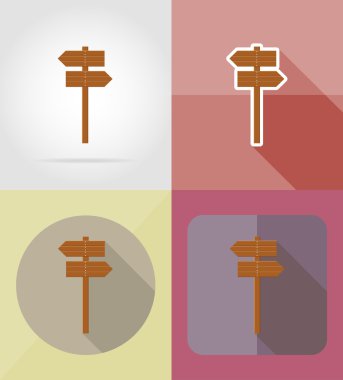 ahşap tahta düz simgeler illüstrasyon vektör