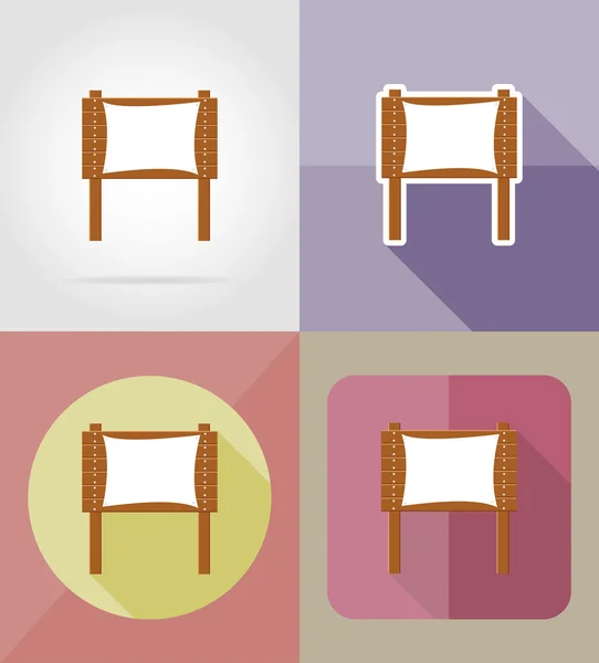 Tablero de madera iconos planos vector ilustración — Archivo Imágenes Vectoriales