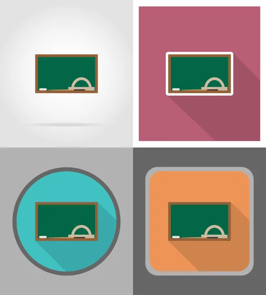 Illustration vectorielle d'icônes plates de conseil scolaire en bois — Image vectorielle