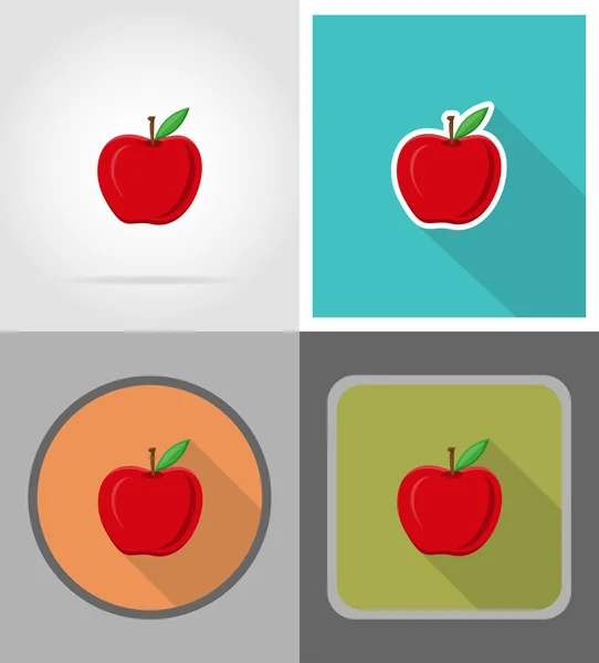Apple fruits flat icons vector illustration — Διανυσματικό Αρχείο