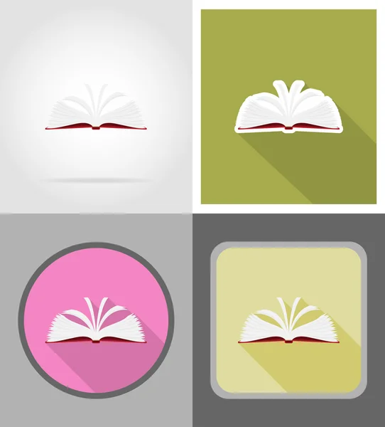 Platte boekpictogrammen vector illustratie — Stockvector
