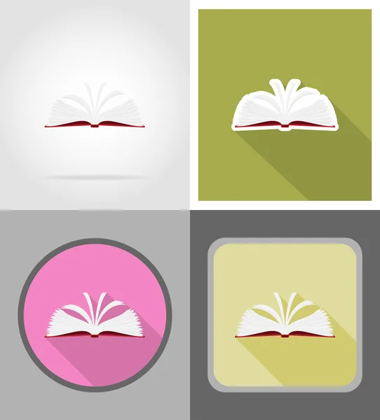 Book flat icons vector illustration — Stock Vector