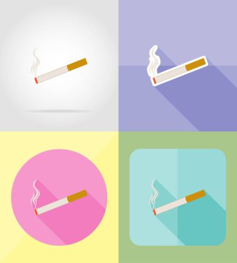 Sigara sembol servis düz simgeler illüstrasyon vektör