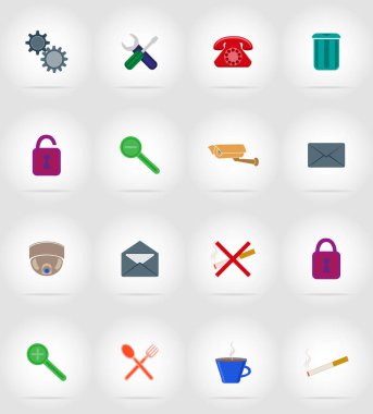 hizmet düz simgeler illüstrasyon vektör