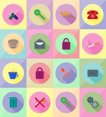 hizmet düz simgeler illüstrasyon vektör