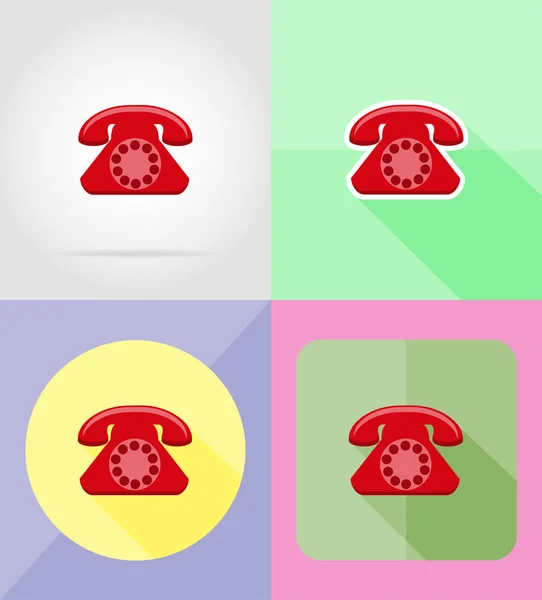 Servizio telefonico piatto icone vettoriale illustrazione — Vettoriale Stock