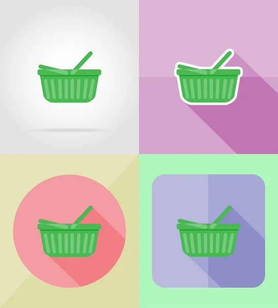 Compras iconos planos vector ilustración — Vector de stock