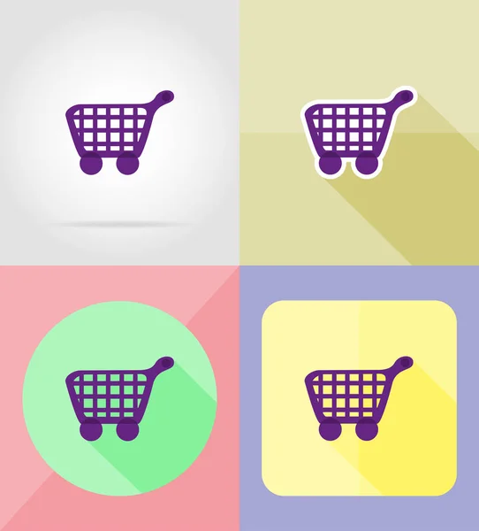 Shopping flat icone vettoriale illustrazione — Vettoriale Stock