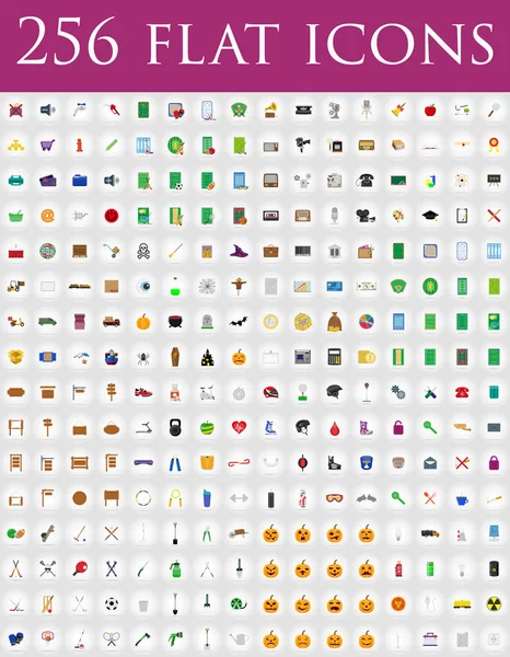 Diverso conjunto de iconos planos vector ilustración — Archivo Imágenes Vectoriales