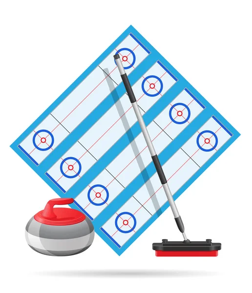 Curling spor oyun vektör çizim için Bahçesi — Stok Vektör