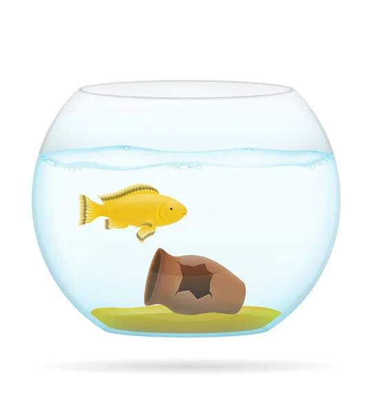 Peixe numa ilustração transparente do vector aquário — Vetor de Stock