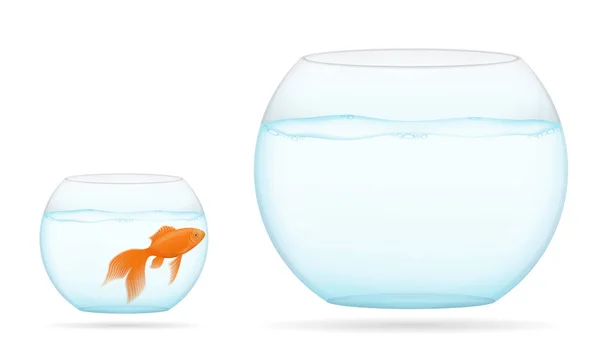 Poissons dans un aquarium transparent vecteur illustration — Image vectorielle