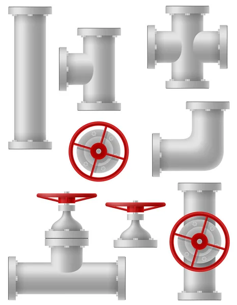 Illustration vectorielle de tuyaux métalliques de l'industrie — Image vectorielle