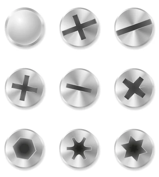 Screws bolts and rivet vector illustration — Stock Vector