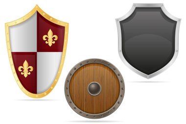 battle shield medieval stock vector illustration clipart