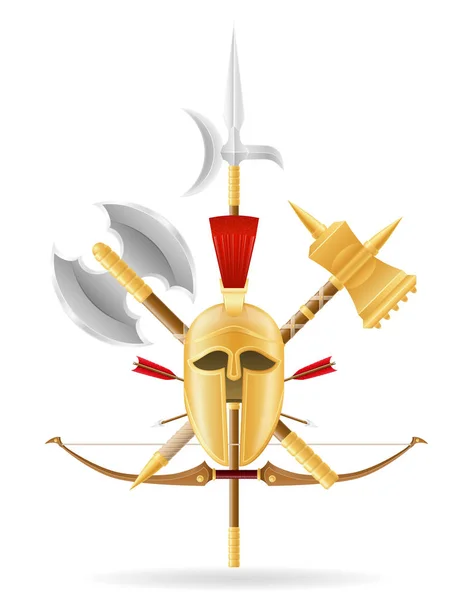 Ancient battle weapons stock vector illustration — Stock Vector