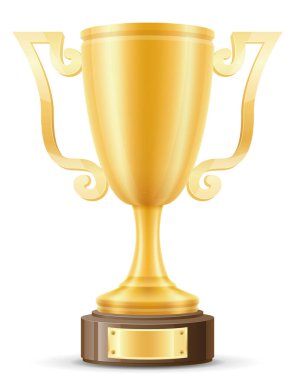 Kupası kazanan altın hisse senedi vektör çizim