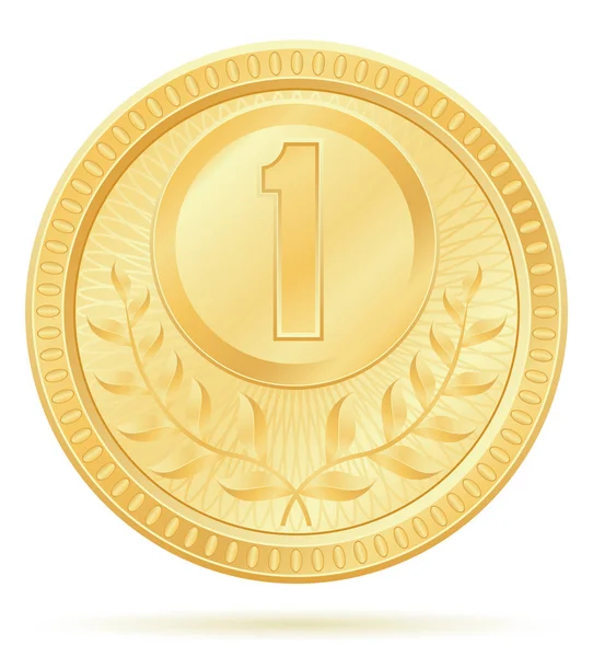 Medaili vítěz sport zlatých akcií vektorové ilustrace — Stockový vektor