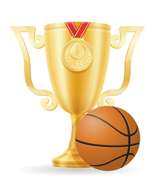 Basketball cup winner gold stock vector illustration — Stock Vector