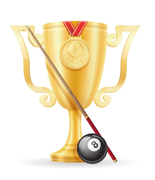 Πισίνα μπιλιάρδο Κύπελλο νικητής χρυσό απόθεμα διανυσματικά εικονογράφηση — Διανυσματικό Αρχείο