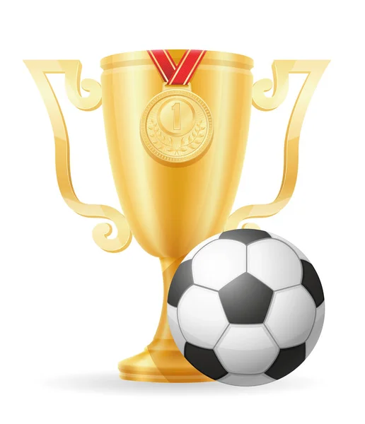 Coupe de football gagnant or illustration vectorielle de stock — Image vectorielle
