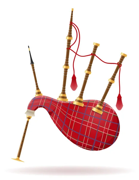 Bagpipes wind musical instruments stock vector illustration — Stock Vector