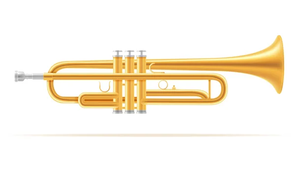 Trompeta viento instrumentos musicales stock vector ilustración — Vector de stock