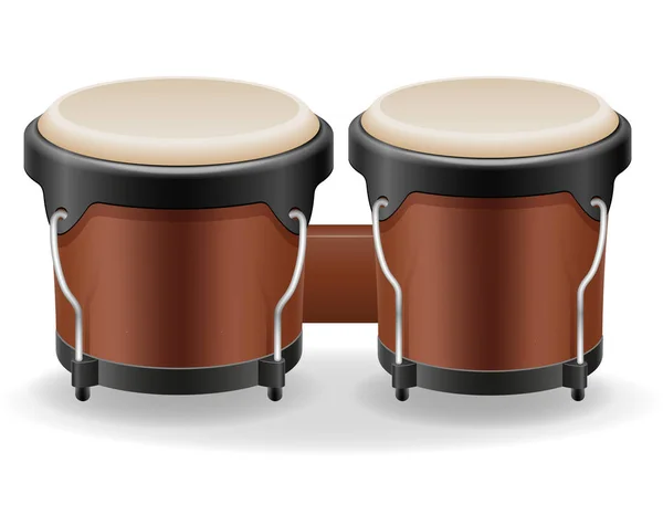 Bongo bateria instrumentos musicais estoque vetor ilustração — Vetor de Stock