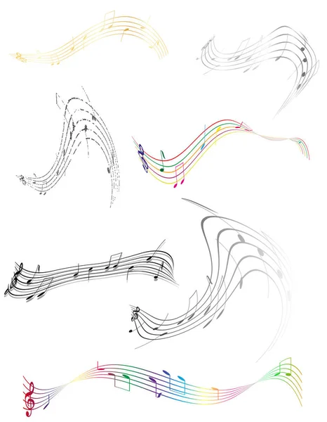 Abstrakt musikaliska anteckningar lager vektorillustration — Stock vektor