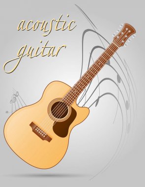 akustik gitar müzik aletleri hisse senedi vektör çizim