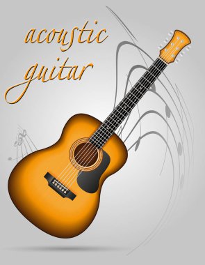 akustik gitar müzik aletleri hisse senedi vektör çizim