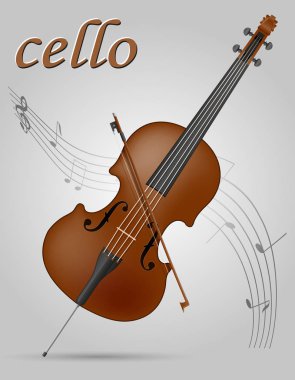 Viyolonsel müzik aletleri hisse senedi vektör çizim