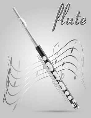 flüt Rüzgar müzik aletleri hisse senedi vektör çizim 