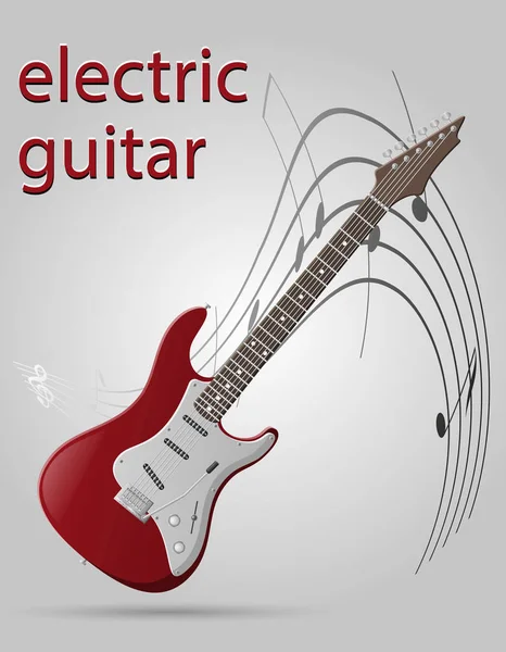 Guitarra elétrica instrumentos musicais estoque vetor ilustração — Vetor de Stock