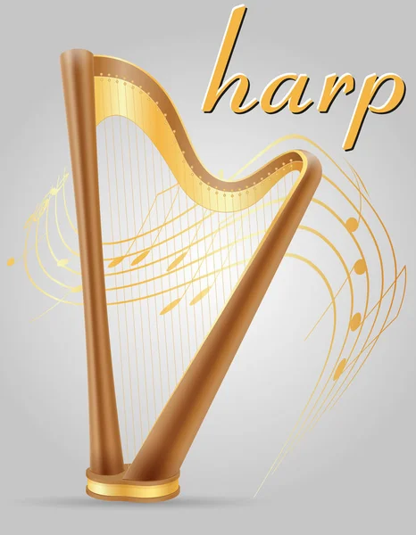 Harpe instruments de musique illustration vectorielle de stock — Image vectorielle