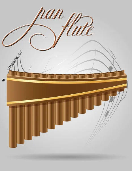 Pan flauto vento strumenti musicali stock vettore illustrazione — Vettoriale Stock