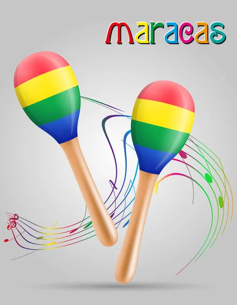 Maracas instrumentos musicais estoque vetor ilustração — Vetor de Stock