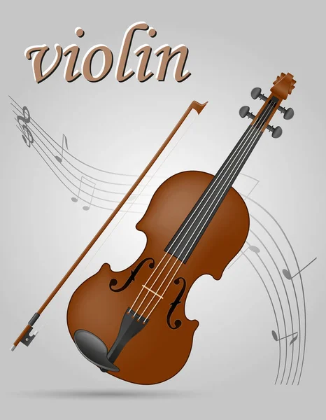 Vuolin musical instruments stock vector illustration — Stock Vector