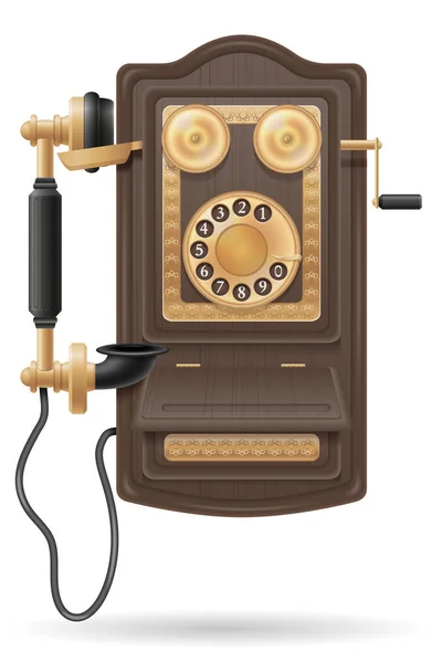 Telefon gamla retro ikonen lager vektorillustration — Stock vektor