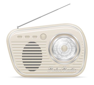radyo eski retro vintage simge stok vektör çizim