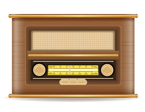 Radyo eski retro vintage simge stok vektör çizim — Stok Vektör