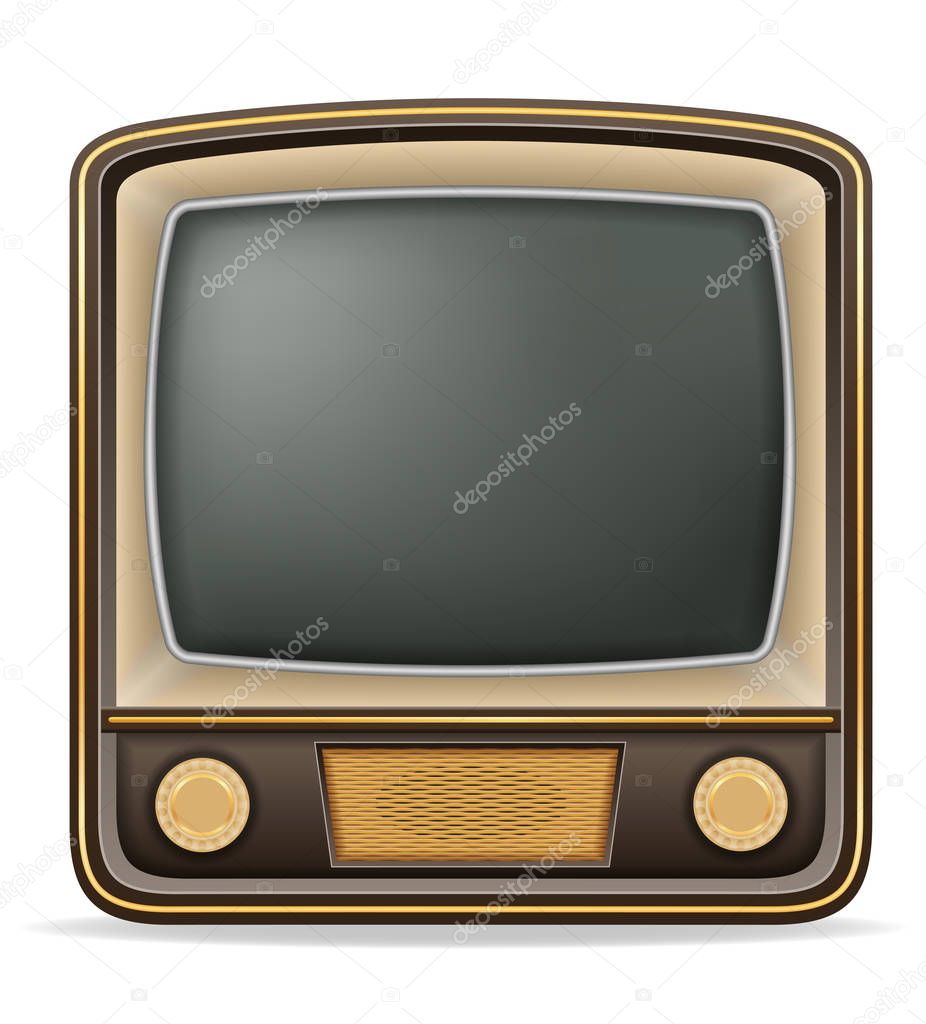 tv old retro vintage icon stock vector illustration